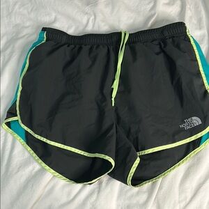 The North Face Women's Black and Green Shorts